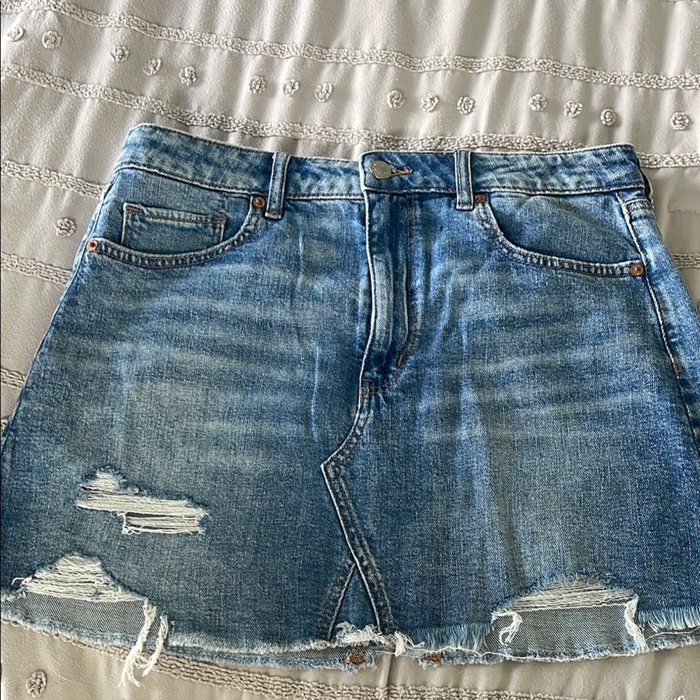 American Eagle Super High Rise Denim Skirt